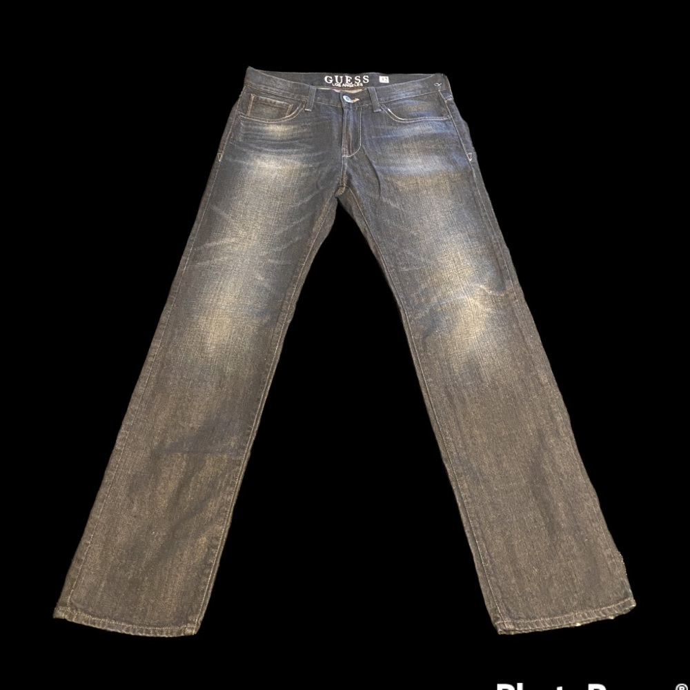 GUESS Los Angeles Mens Slim Straight Denim Jean in Lincoln Blue Wash (Size 32)